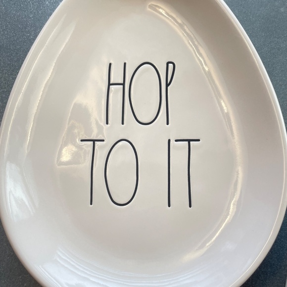 Rae Dunn Easter Egg Snack Plates Egg Hunt and Hop To It - Picture 3 of 5